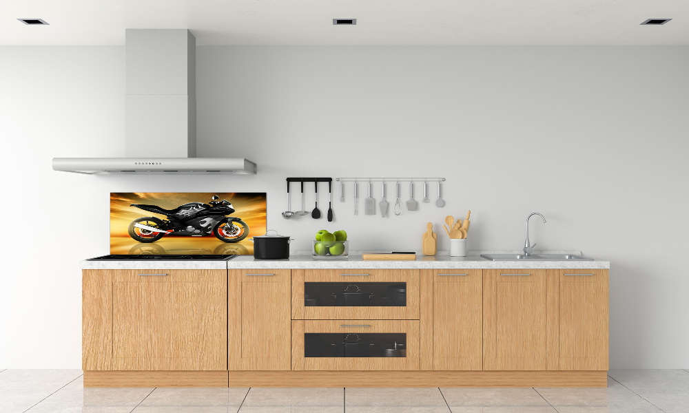 Glass splashback Motorbike