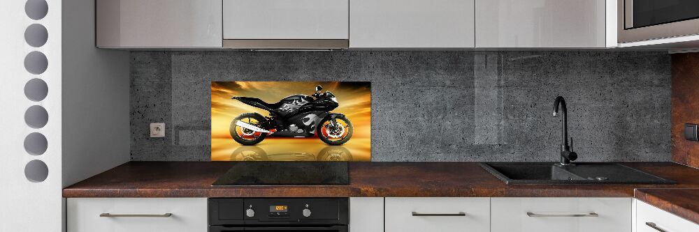 Glass splashback Motorbike