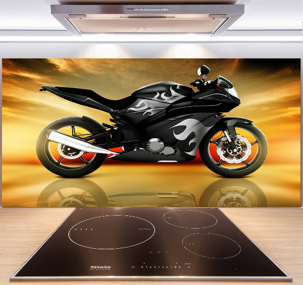 Glass splashback Motorbike