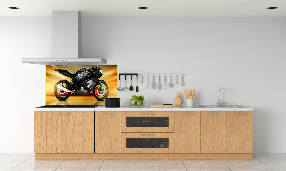 Glass splashback Motorbike