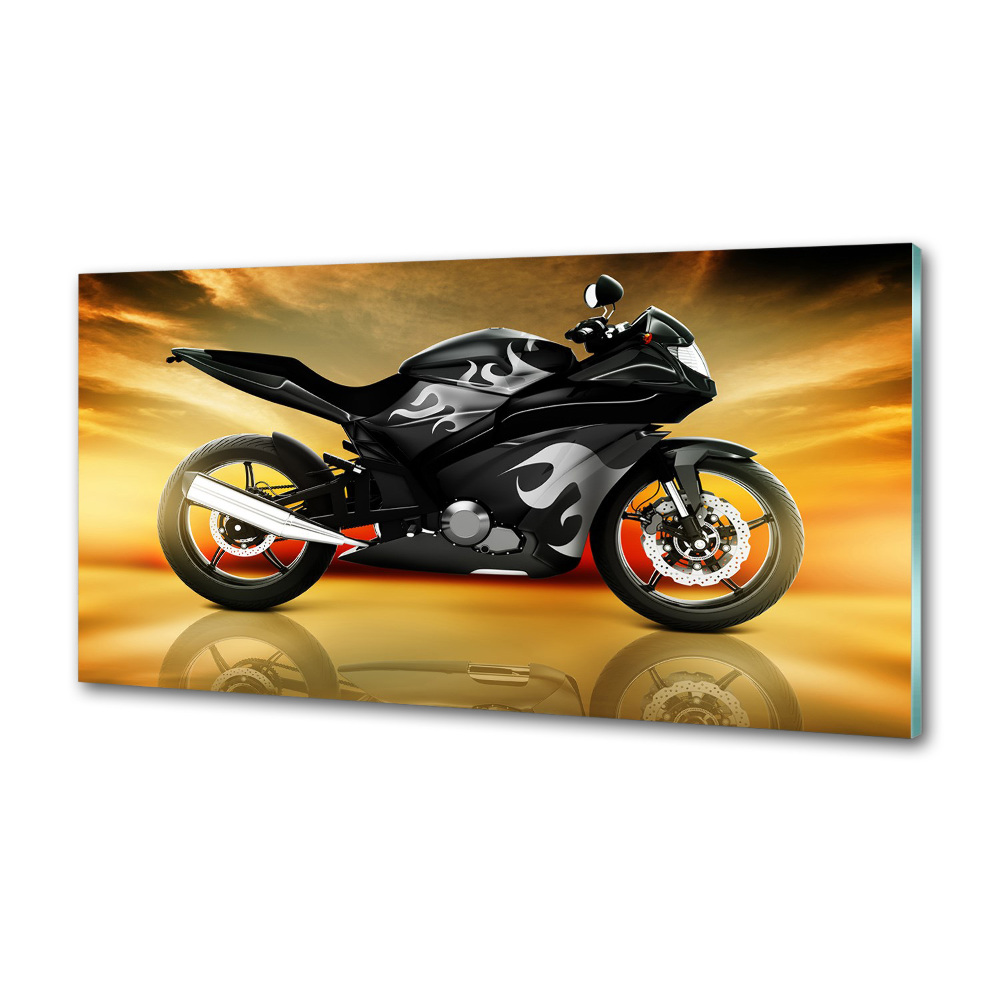 Glass splashback Motorbike