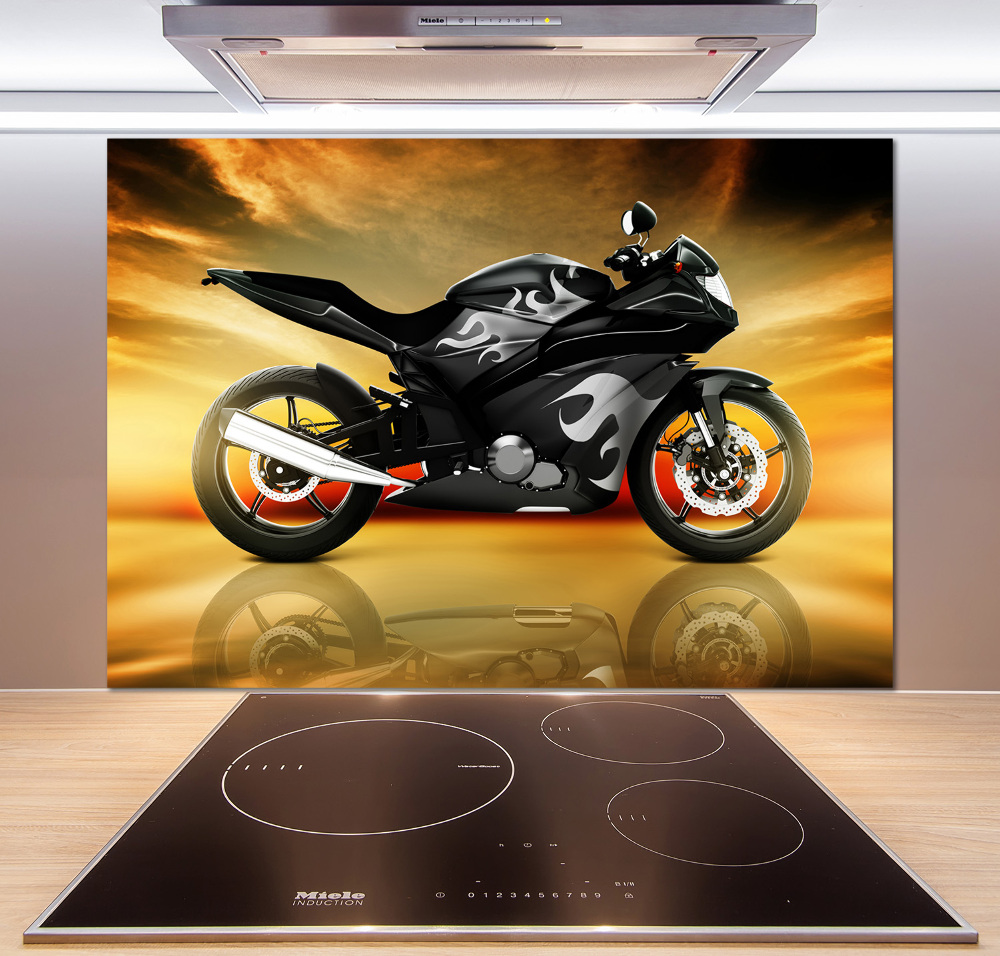 Glass splashback Motorbike