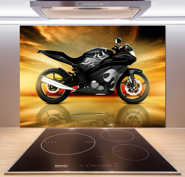 Glass splashback Motorbike