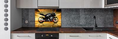 Glass splashback Motorbike