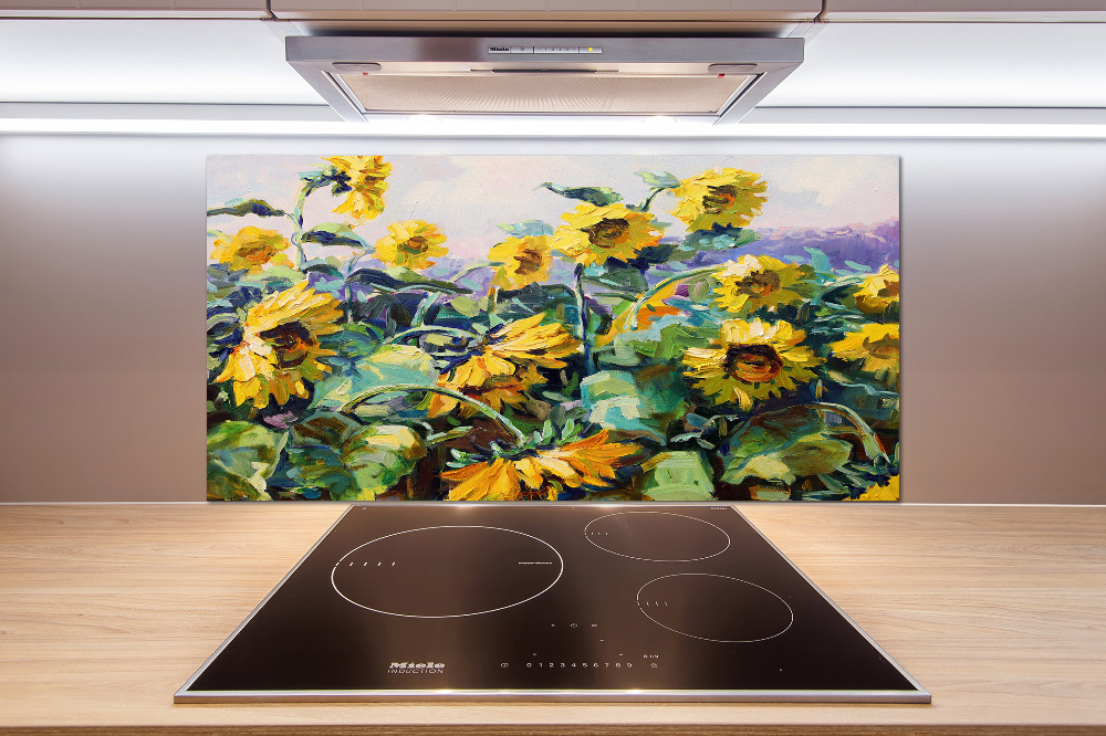 Cooker splashback Sunflowers