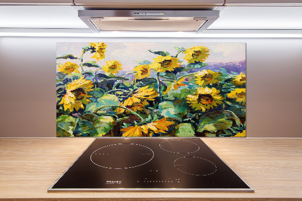 Cooker splashback Sunflowers