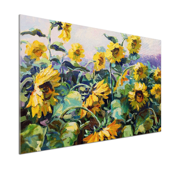 Cooker splashback Sunflowers