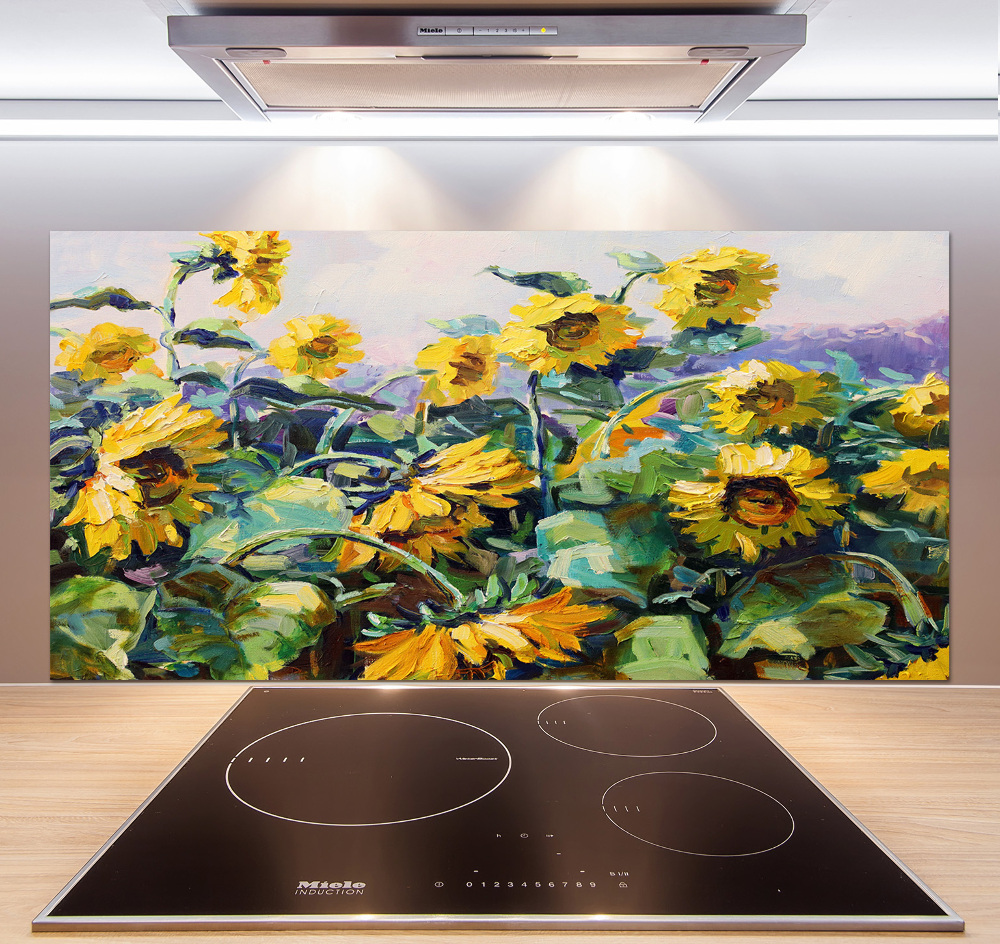 Cooker splashback Sunflowers