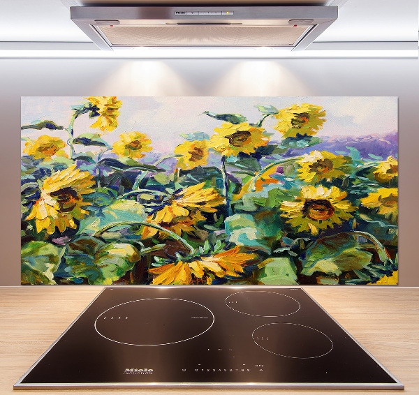 Cooker splashback Sunflowers