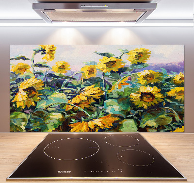 Cooker splashback Sunflowers