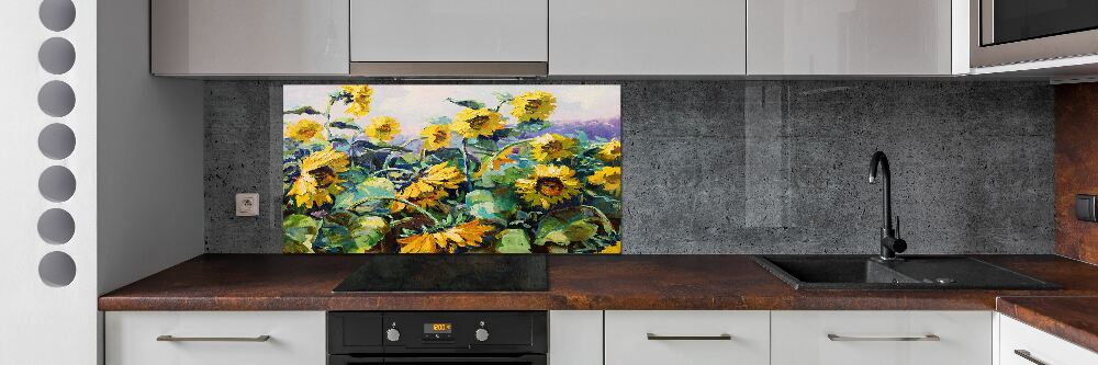 Cooker splashback Sunflowers