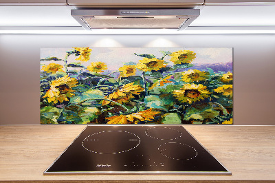 Cooker splashback Sunflowers