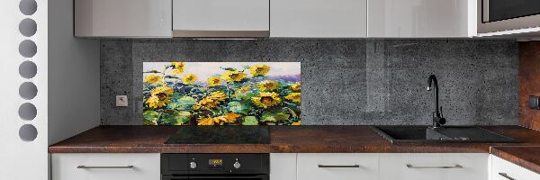 Cooker splashback Sunflowers