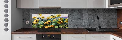 Cooker splashback Sunflowers