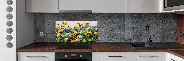 Cooker splashback Sunflowers