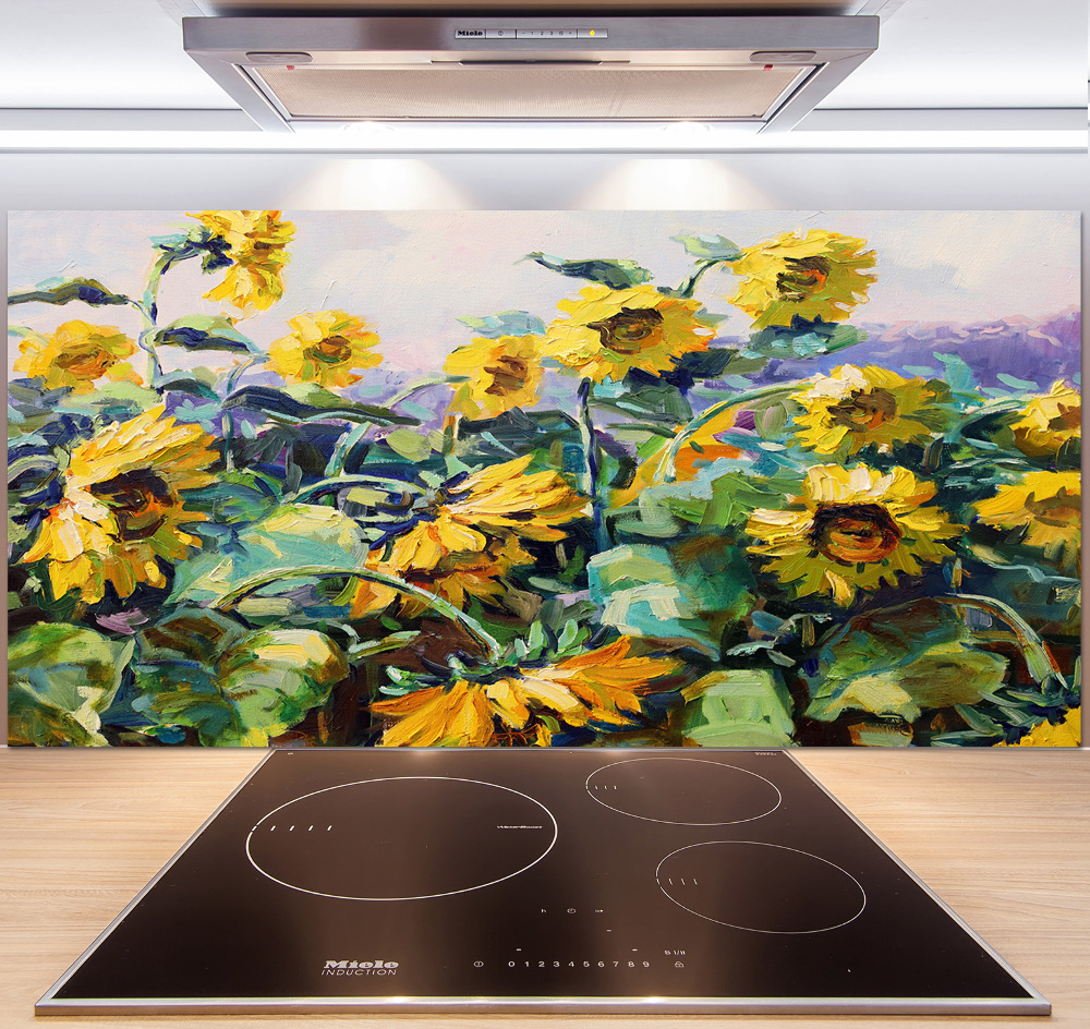 Cooker splashback Sunflowers