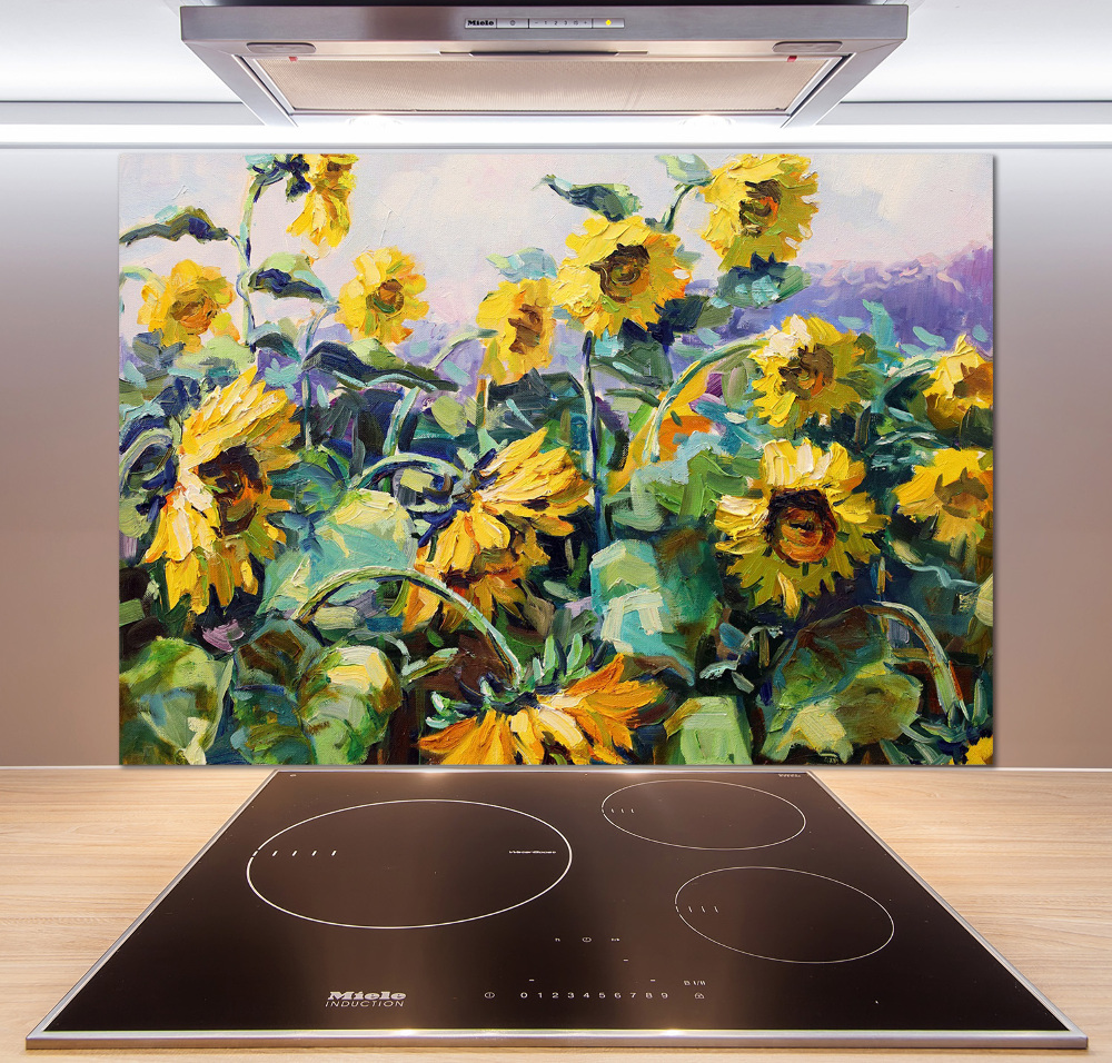 Cooker splashback Sunflowers