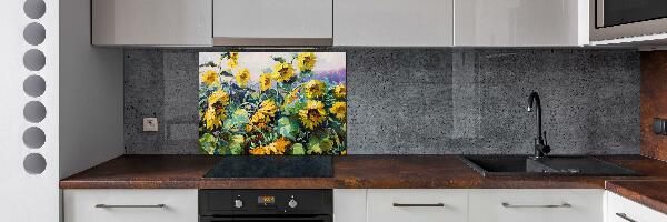 Cooker splashback Sunflowers