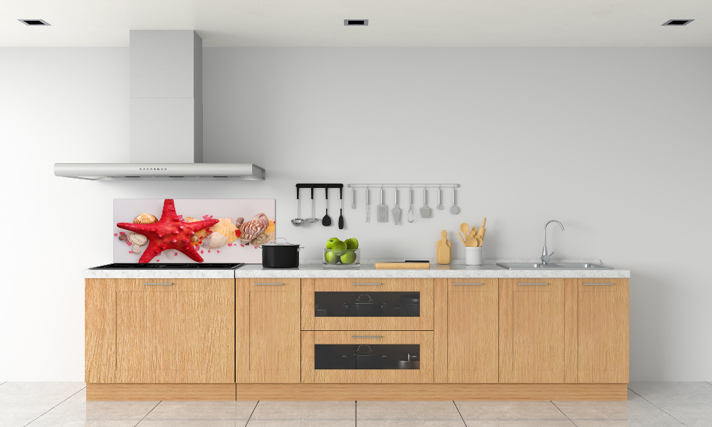 Kitchen splashback Starfish and shells