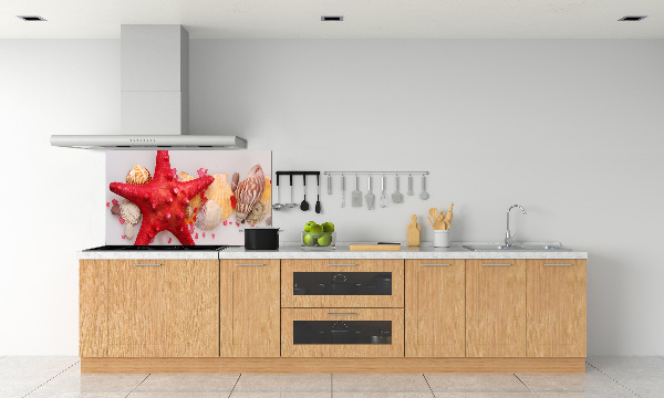 Kitchen splashback Starfish and shells