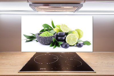 Cooker splashback Lime and stones