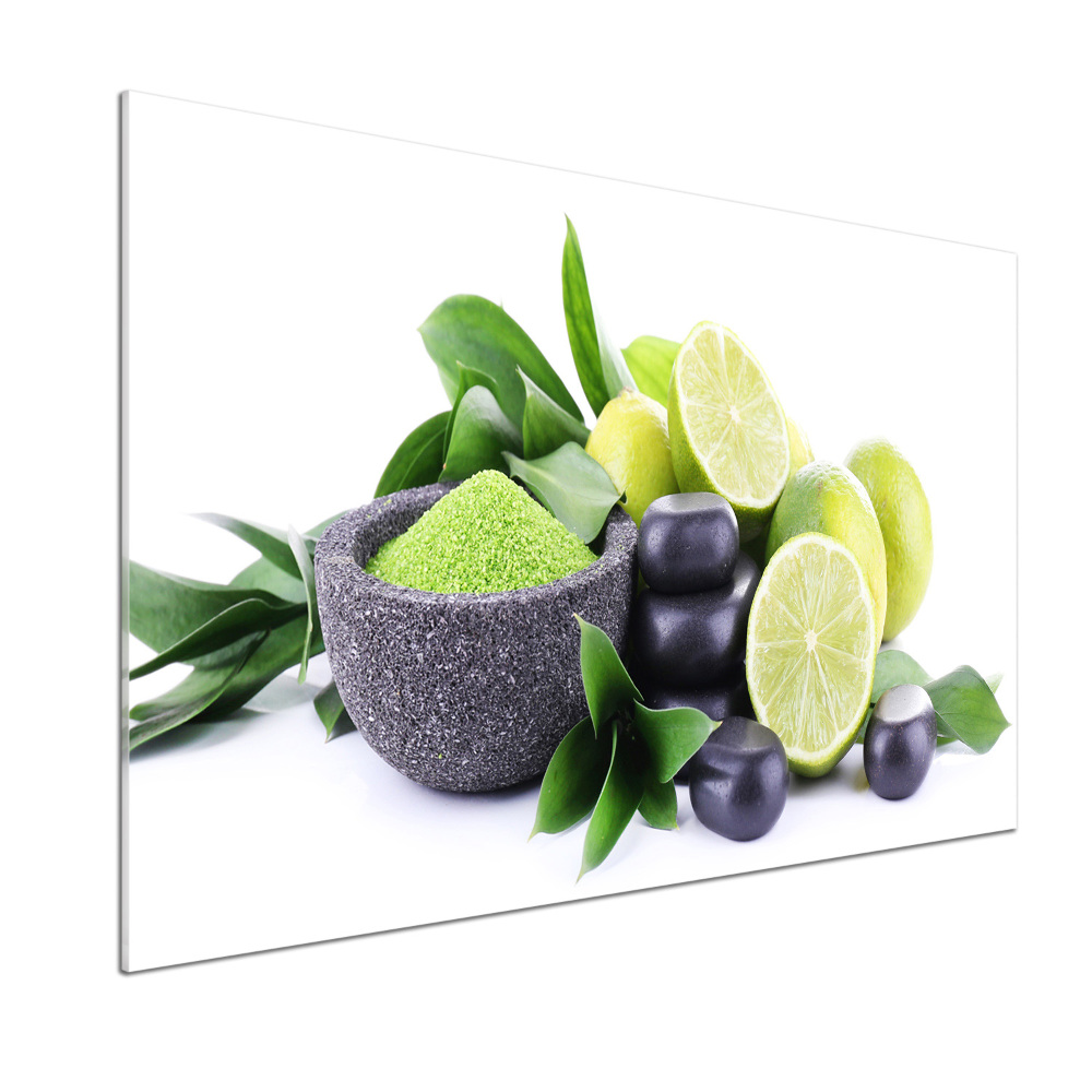 Cooker splashback Lime and stones