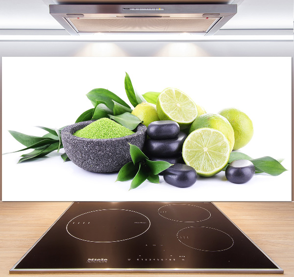 Cooker splashback Lime and stones