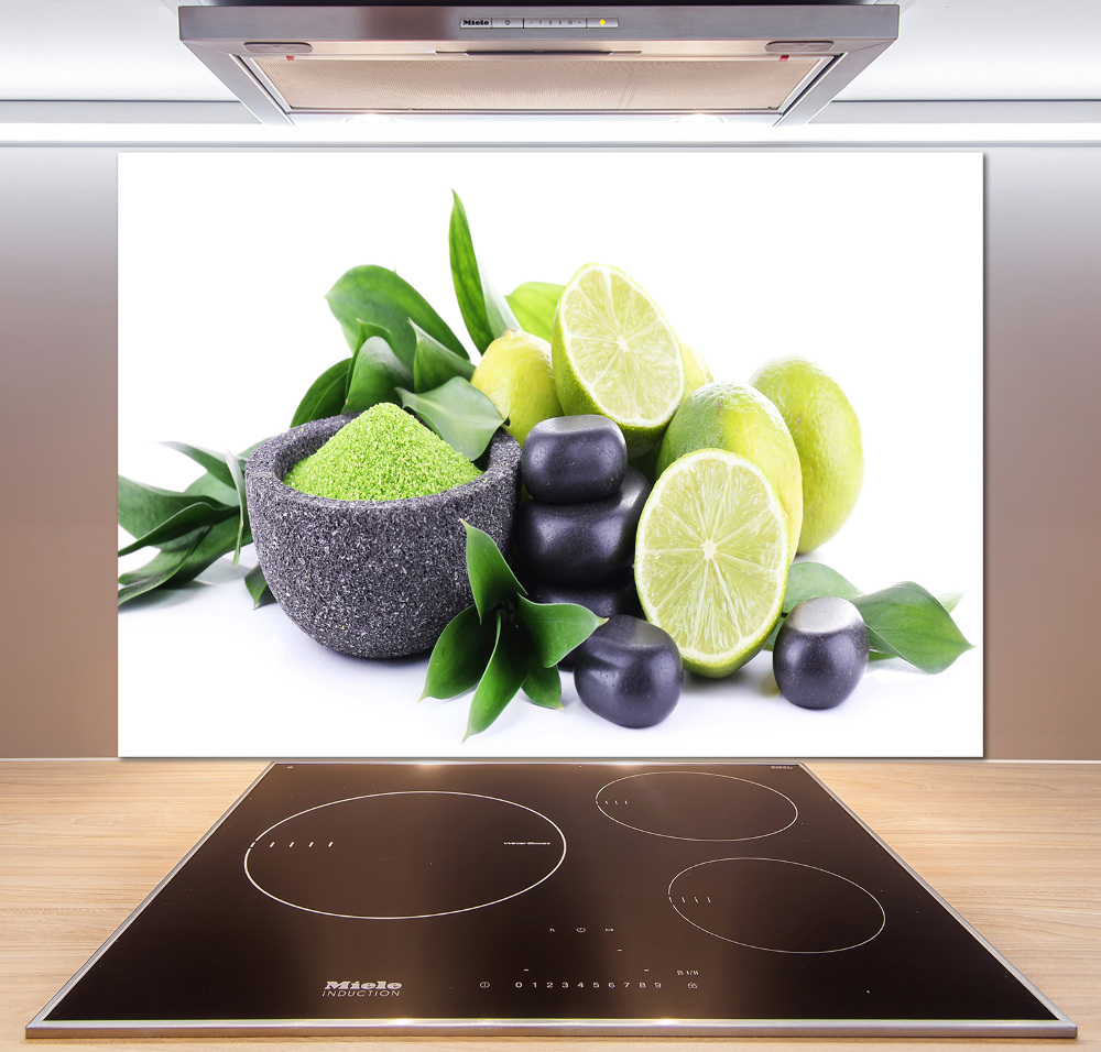 Cooker splashback Lime and stones