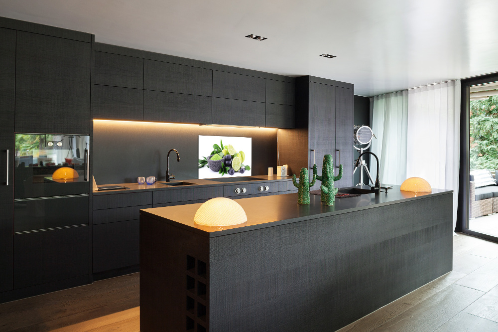 Cooker splashback Lime and stones