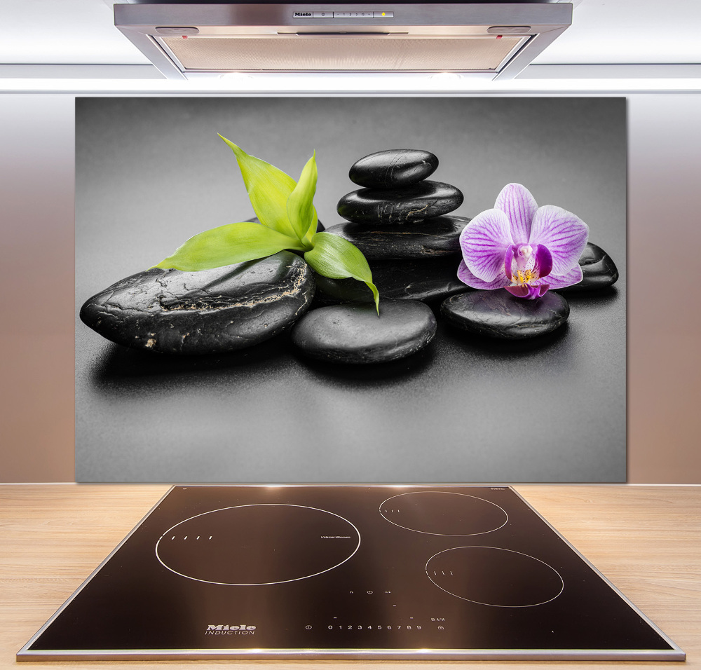 Cooker splashback Zen stones