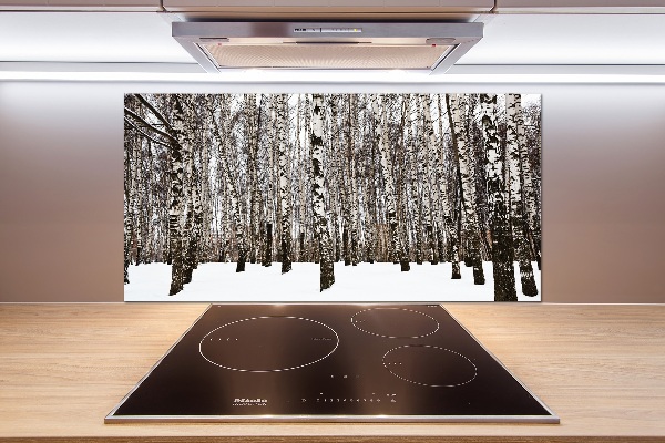 Cooker splashback Birches in winter