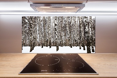 Cooker splashback Birches in winter