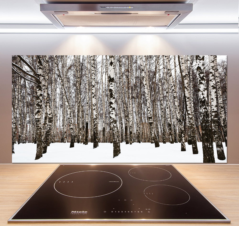 Cooker splashback Birches in winter