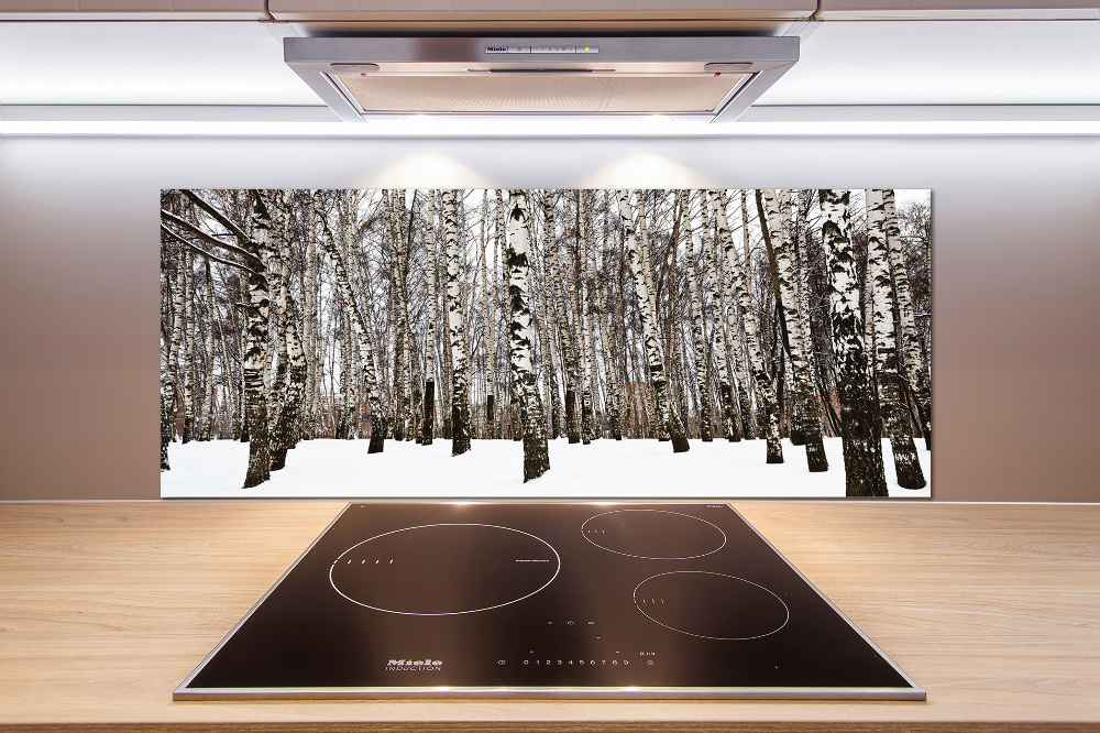 Cooker splashback Birches in winter