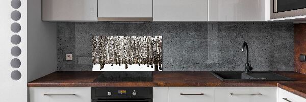 Cooker splashback Birches in winter