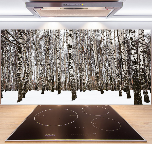 Cooker splashback Birches in winter