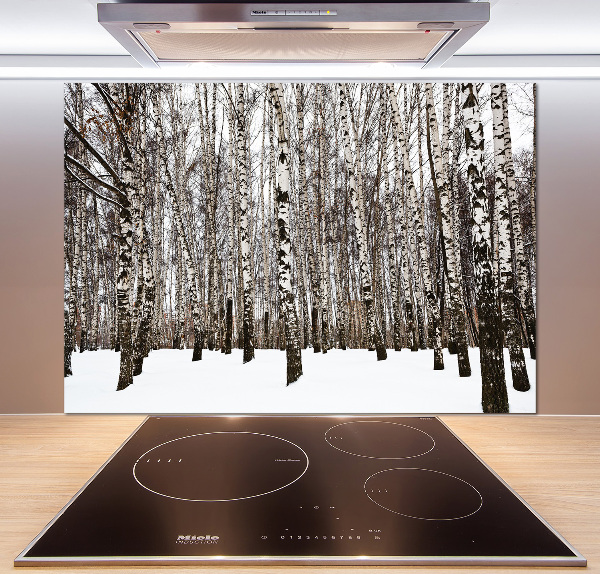 Cooker splashback Birches in winter