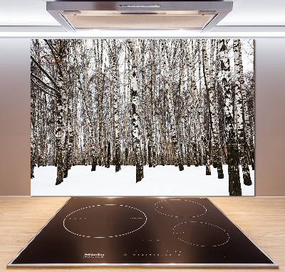 Cooker splashback Birches in winter