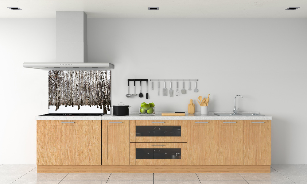 Cooker splashback Birches in winter