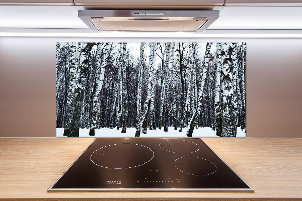 Cooker splashback Birches in winter