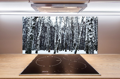 Cooker splashback Birches in winter