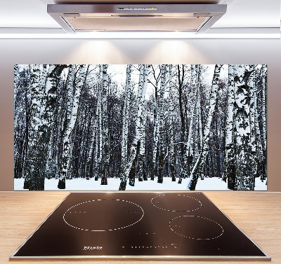 Cooker splashback Birches in winter