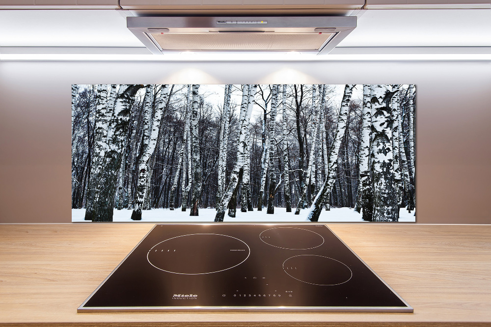 Cooker splashback Birches in winter