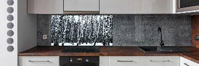 Cooker splashback Birches in winter