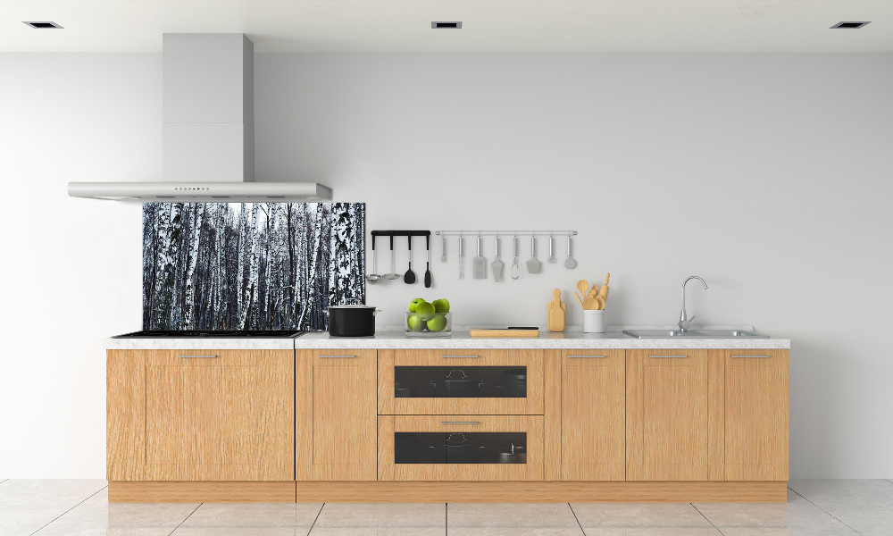 Cooker splashback Birches in winter