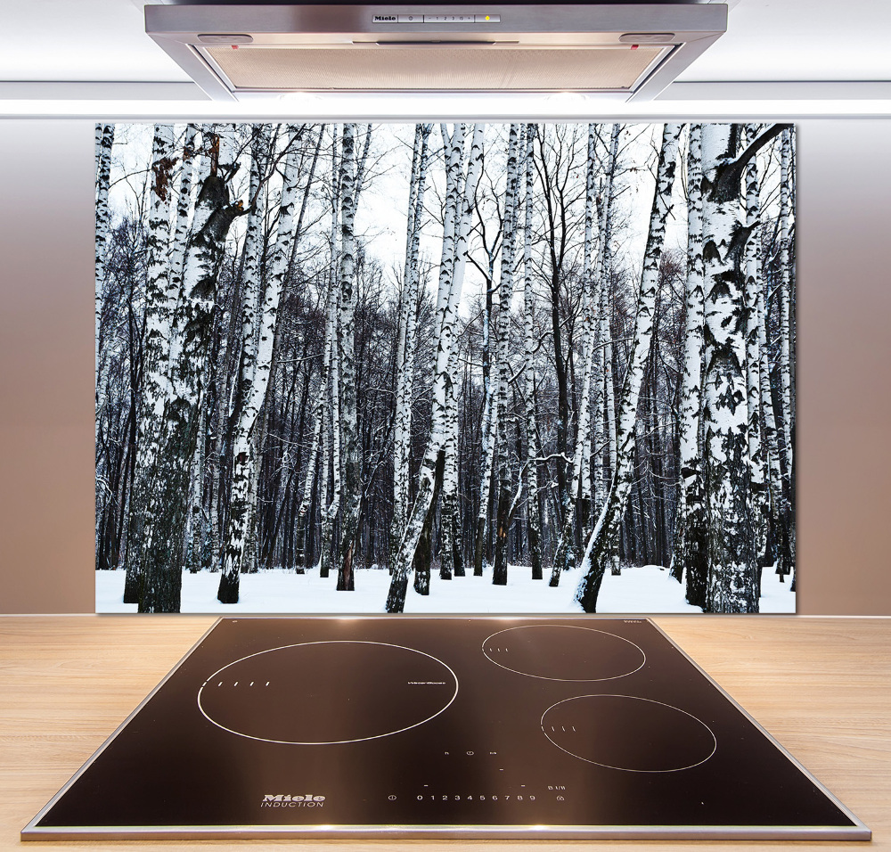 Cooker splashback Birches in winter