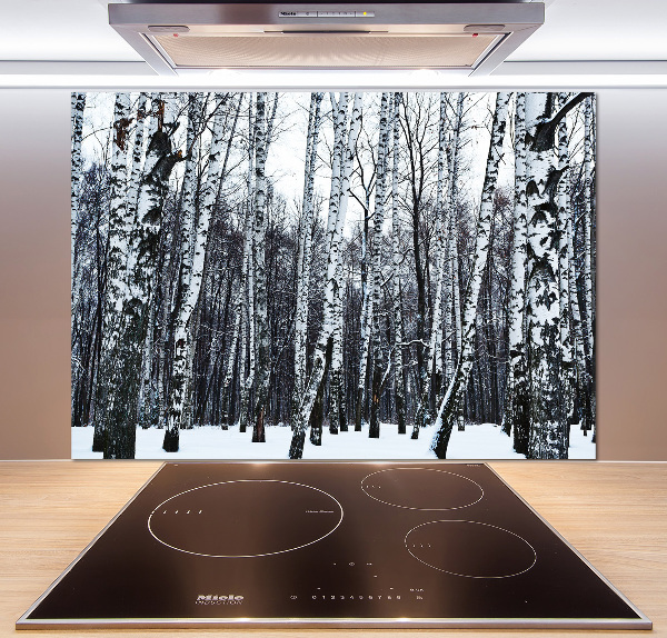 Cooker splashback Birches in winter