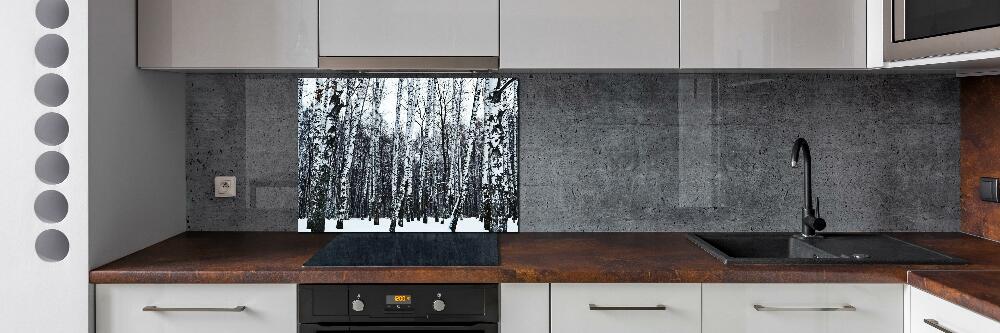 Cooker splashback Birches in winter