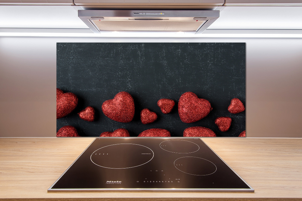 Kitchen splashback Hearts on the board