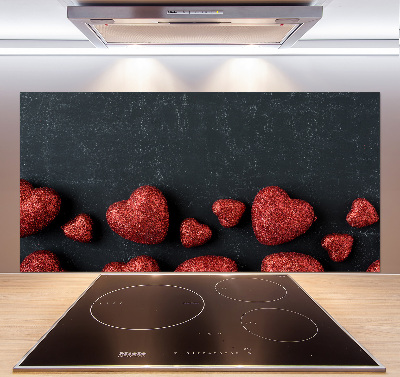 Kitchen splashback Hearts on the board